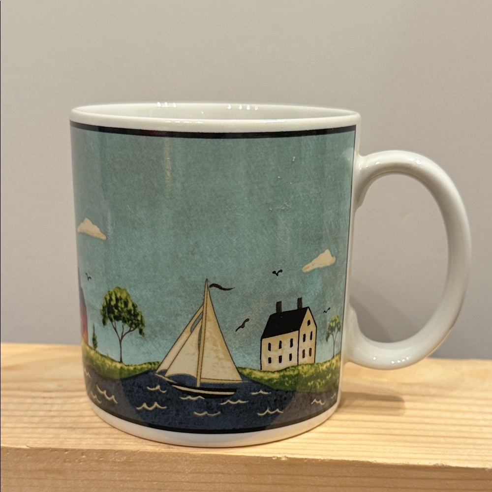 Warren Kimble 1998 Coastal Breeze Sakura Coffee Mug Light House Scene - Picture 4 of 8